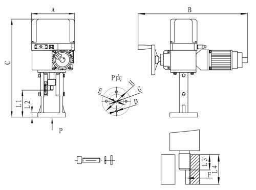 直行程電動執(zhí)行器產品結構圖