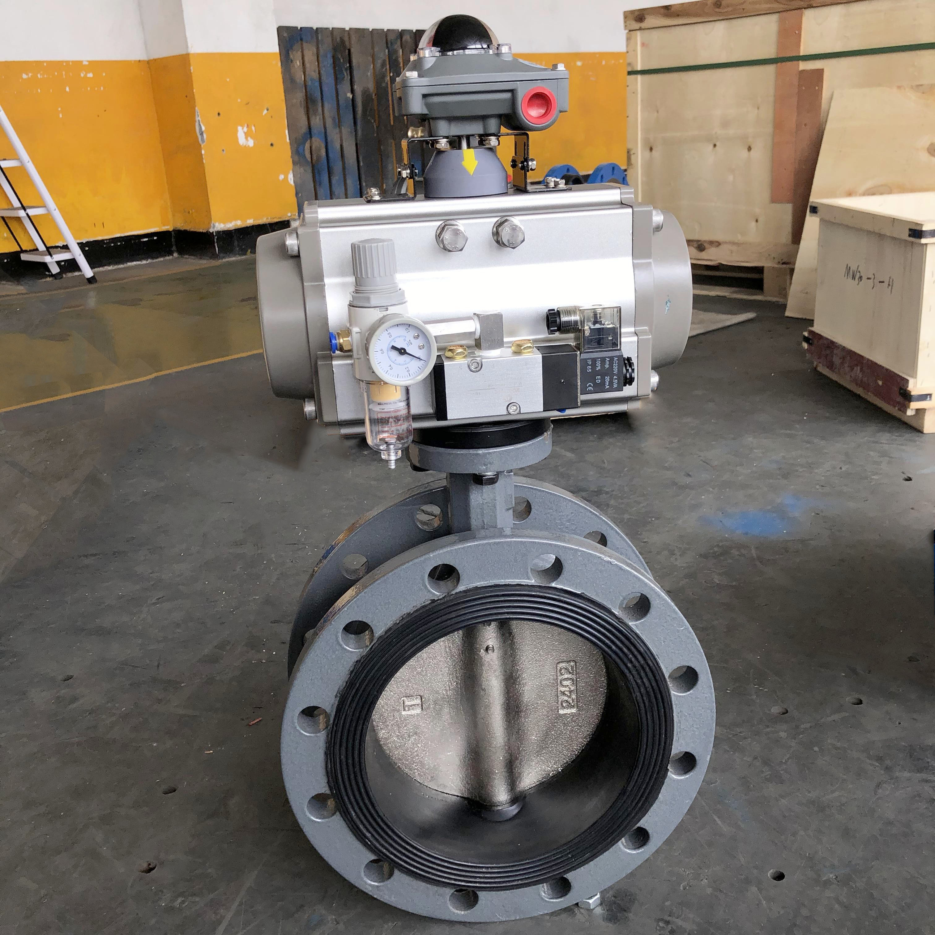 不銹鋼氣動dn200快裝蝶閥、粉體氣動蝶閥